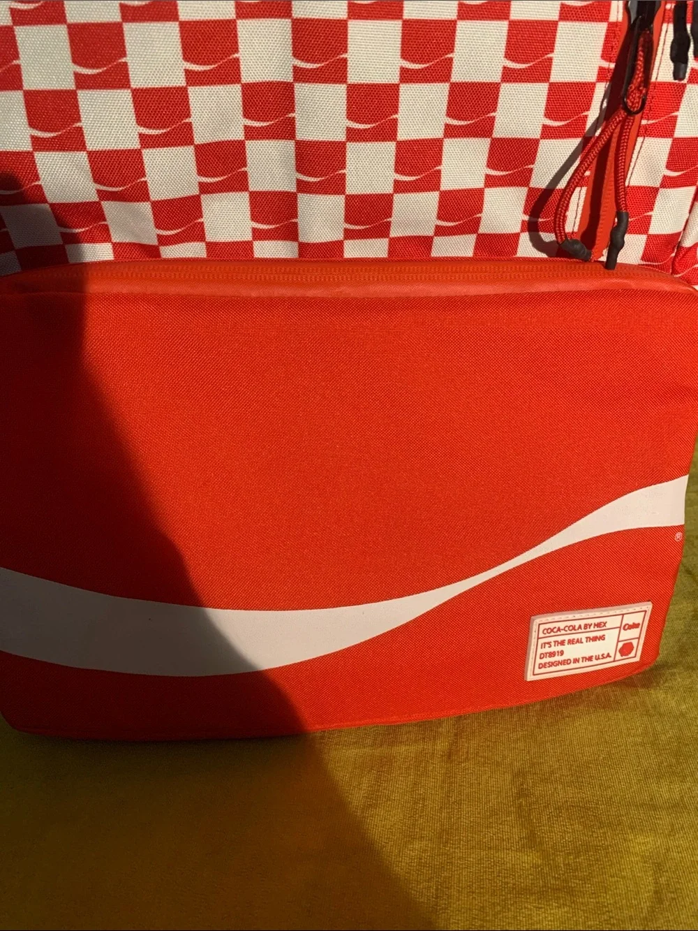Coca Cola x Hex Red and White Checkerboard Backpack Cooler